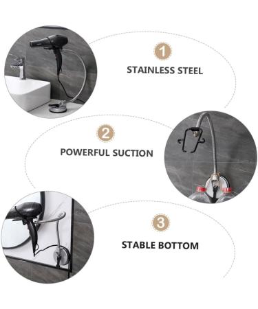 Alipis Adjustable Blow Bathroom Storage Suction Hair Stand Cup Steel Holder Dryer Rack Hands - Buy Online on GoSupps.com