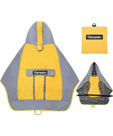 Ownpets Foldable Dog Raincoat | Adjustable Waterproof Pet Jacket with Reflective Straps | Lightweight & Storage Pocket | for Small Dogs & Puppies - Buy Online on GoSupps.com