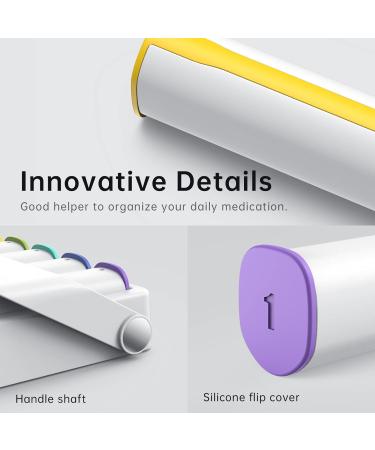 KOVIUU 2x Day Large Pill Organizer with Rotatable Handle - 7 Day Travel Case for Vitamins & Medicine - Buy Online on GoSupps.com
