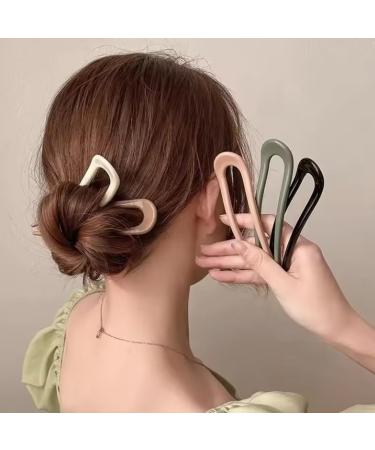 CPJ 6 Pieces U Shaped Hair Pins Hair Sticks French Hair Pin French Pin Hair Fork Hair Pins for Buns for Women Girls Hairstyle Accessories 6 Colours - Buy Online on GoSupps.com