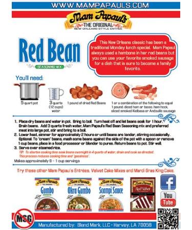 Mam Papaul's Red Bean Seasoning 2.5 oz - Authentic Creole Spice Blend - Buy Online on GoSupps.com