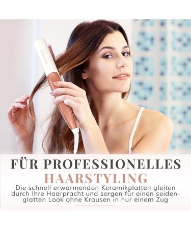 Buy Lily England 2 in 1 Hair Smoothing & Curling Iron - Rose Gold Adjustable Temperature Ceramic Coating - International Shipping Available - Buy Online on GoSupps.com