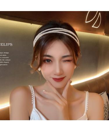 KIMUWHI 3 Rows White Pearl Headband - Bridal Hair Accessory for Women & Girls - Buy Online on GoSupps.com