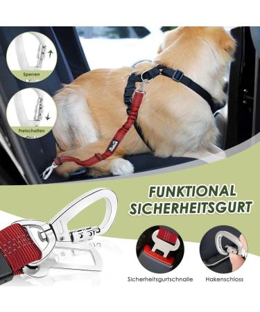 Slowton Dog Harness with Safety Belt for Car - Breathable Durable Red XXXS | Includes 2 Carabiner Hooks - Buy Online on GoSupps.com