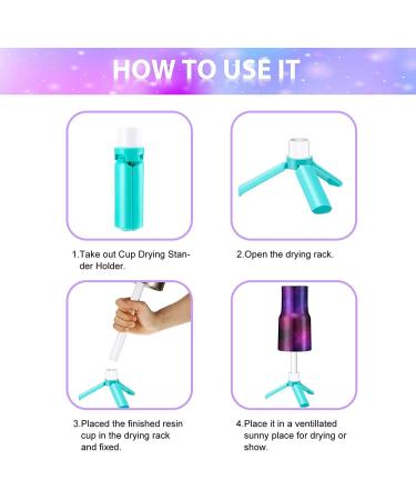 Blue Cup Drying Stander Holder for DIY Glitter Epoxy Tumblers - Cup Turner Rack Spinner Machine Kit - Buy Online on GoSupps.com