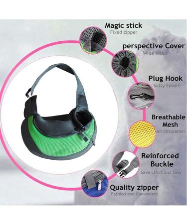 Tragot Small Dog & Cat Carrier Bag - Adjustable Mesh Travel Bag for Pets (2-4kg) - Green - Buy Online on GoSupps.com