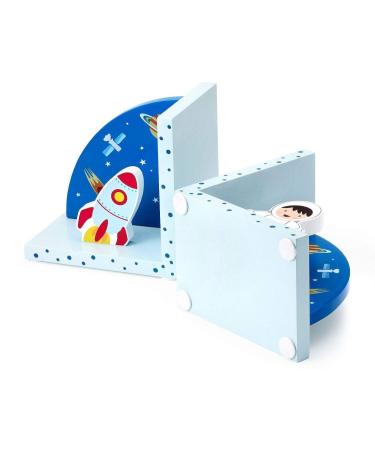 Mousehouse Gifts - Children's 3D Rocket Bookends | Wooden Space Motif | Perfect Gift for Kids - Buy Online on GoSupps.com