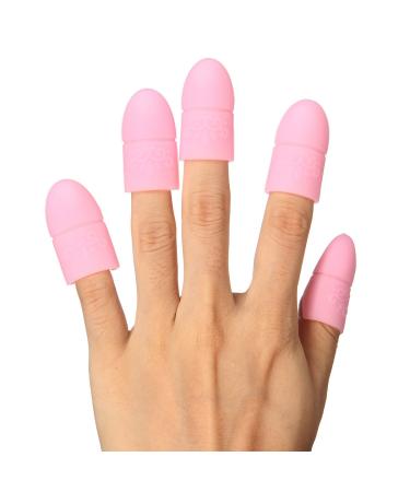 Wearable Nail Soakers Pad Holder  UV Gel Polish Remover Caps Tips  Acrylic Off or Nail Art Removal Tools. 10 Pieces Fingers  Reusable Silicone  HOT PINK