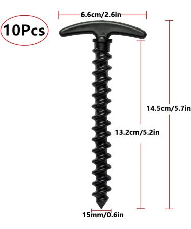 10 Pack T-Shape Spiral Tent Stakes - Ground Anchors for Camping, Hiking, and Canopies - Buy Online on GoSupps.com