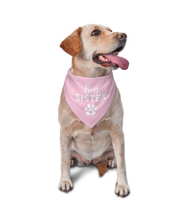 vercosee Big Sister Dog Bandana,Gender Reveal Photo Booth Props,Pregnancy Announcement Dog Bandana, Pet Scarf for Dog Lover Owner (Pink)
