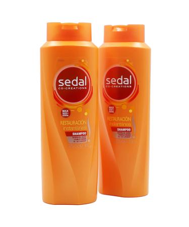 Sedal Co-Creations Shampoo Instant Restoration with Keratin Rapairs Damaged Hair 2-Pack of 22 FL Oz 2 Bottles