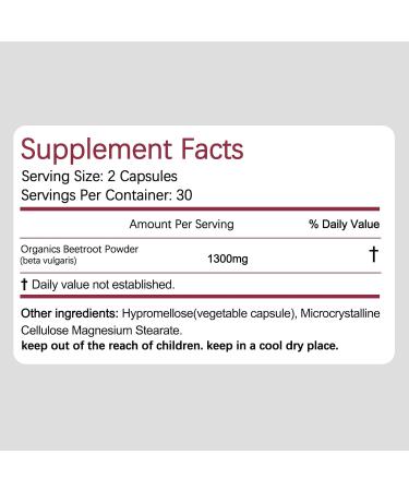 Beravia Health Organic Beet Root Capsules Beetroot Capsules 1300mg | Support Healthy Circulation & Vitality Natural Vegan & Non-GMO Beet Root Supplement for Women & Men - 60 Capsules (1 Bottle) - Buy Online on GoSupps.com