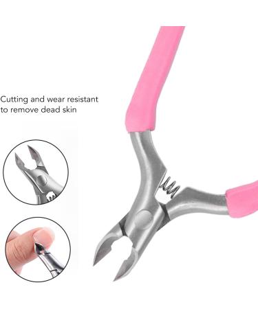 Nail Cuticle Trimmer Hygienic Built-in Spring Cuticle Trimmer with Protective Cover for Nail Salon (Pink) - Buy Online on GoSupps.com