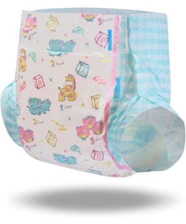 LittleForBig Printed Adult Brief Diapers for ABDL - Vintage Baby LL - 10 Pack (Blue) - Best Comfort & Discretion for Adult Baby Lovers - Buy Online on GoSupps.com