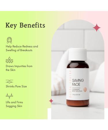 Bella V rit Saving Face | Salicylic Acid Acne Spot Treatment | Vegan & Talc-Free | Colloidal Sulfur & Zinc Oxide | 1 Fl Oz - Effective for Teens & Adults - Buy Online on GoSupps.com
