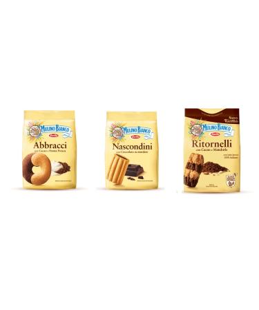 Mulino Bianco Lot de 2 biscuits Abbracci Nascondini et Ritornelli 700 g 1 x 600 g