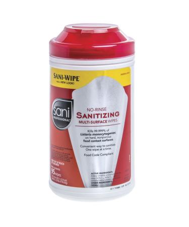 Pdi Sani-Wipe Non-Rinse Food Contact Hard-Surface Sanitizing Wipe 7.75 x 9 95/can