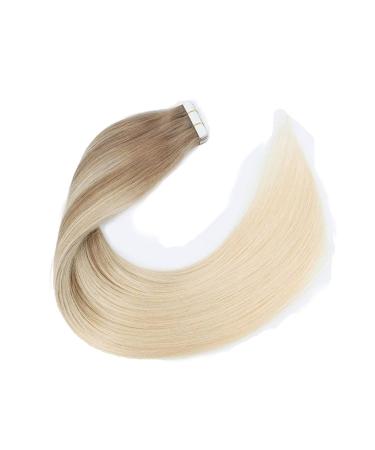 Sixstarhair Invisible Tape Extensions - 20PCs Remy Hair 50g 45cm Balayage Ash Brown to Ash Blond #B8/60 - Premium Quality Tape-In Hair Extensions - Buy Online on GoSupps.com