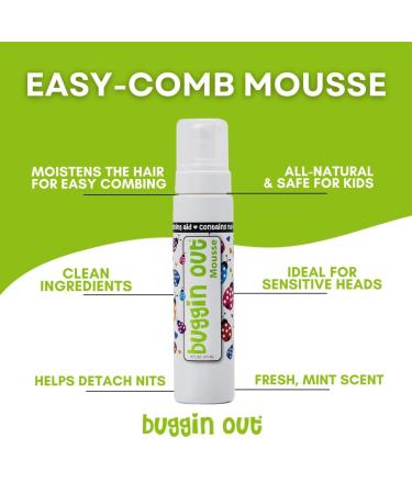 Buggin Out Nit Combing Mousse | No More Lice Solution for Kids & Adults | Slippery Nits | Daily Use | 8oz - Buy Online on GoSupps.com