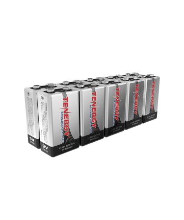 Tenergy 9V 600mAh Li-ion Rechargeable Batteries 10 Pack 10 pcs