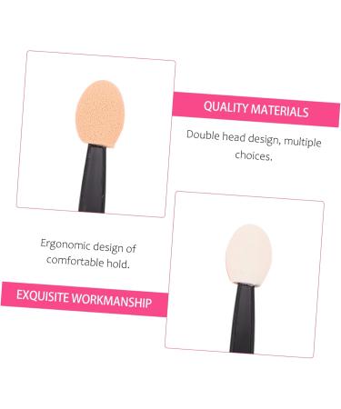 Outanaya 100pcs Double Ended Eyeshadow Brush Esponjas Para Maquillaje Double Sided Makeup Emulsion Black 6.5x1.3cm Black - Buy Online on GoSupps.com