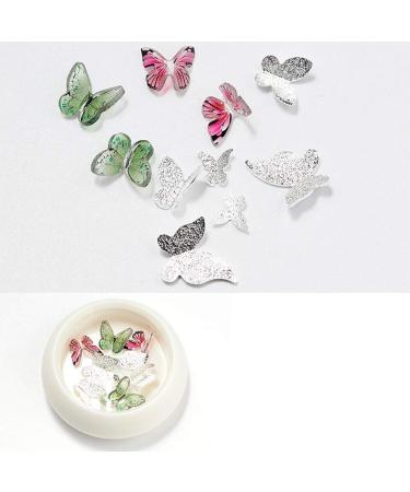 WOKOTO 3D Butterfly Nail Art Decoration Set in Flat Black, Gold Nail Studs and Rhinestones Charms for Women - Manicure Jewelry Kit with Tweezers and Picker Pencil - Buy Online on GoSupps.com