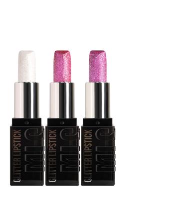Mixnexorad Glitter Lip Gloss 3 Lipsticks with Luminous Finishes Anti-Fat - for Women and Girls Party Travel Office and Everyday Wear