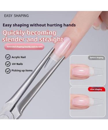 Professional C Curve Nail Tip Pliers - Stainless Steel Nail Sculpting Tool for DIY & Salon Use | Pink Nail Shaping Tweezers - Buy Online on GoSupps.com