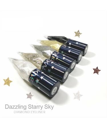 LXZJJM Dazzling Starry Sky Diamond Eyeliner Glitter Liquid Eyeliner Set Long Lasting Sparkle Eye Makeup Ideal Makeup Gift (Single Piece) (#01 Star White) - Buy Online on GoSupps.com