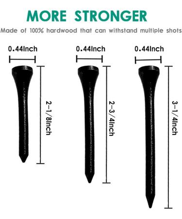 THIODOON Natural Wood Golf Tees - Pack of 100 - 3-1/4 inch & 2-3/4 inch - Mixed Colors - Reduce Side Spin & Friction - Buy Online on GoSupps.com