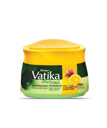 Dabur Vatika Naturals Hair Cream  Natural Moisturizing Hair Cream for Men and Women with All Hair Types - Short  Long  Dry or Color-Treated Hair  Scalp Hydrating Moisturizer (210ml  Refreshing Lemon) - Buy Online on GoSupps.com