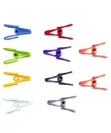 Porceosy laundry 10 pieces stainless steel clip clips elastic robust slip-resistant windproof ideal for socks underpants scarves food packaging chip bags of random color