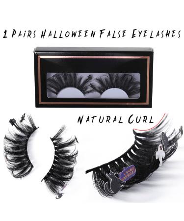 Uranian False Eyelashes | Natural Look Faux Mink Lashes | Fluffy Dramatic Long Eyelashes for Women & Girls | Halloween Costume Makeup | Style 2 - Pimpkin Cat Candy - Buy Online on GoSupps.com