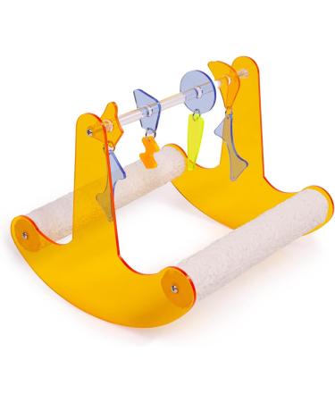 HappyBird Rockn Roll Seesaw - X-Large Acrylic Swing for African Grey Parrots | Therapeutic Perches & Fun Toy - Buy Online on GoSupps.com