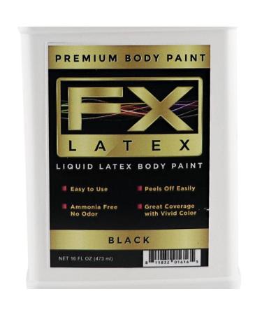Liquid Latex Fashions - Ammonia Free Natural Face Paint for Kids & Adults | 16 oz Black | Ideal for Art Parties Cosplay & Concerts - Buy Online on GoSupps.com
