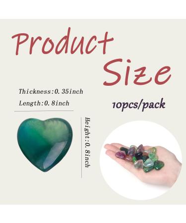 MAIBAOTA Fluorite Healing Crystals Gemstones Pocket Gifts Heart-Shaped Nature Spiritual Energy for Women Men Reiki Divination Balancing Yoga Meditation 10PCS - Buy Online on GoSupps.com