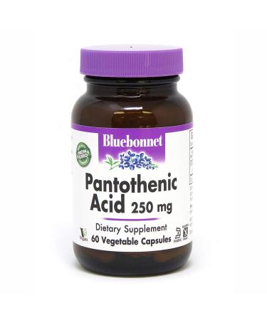 Bluebonnet Pantothenic Acid 250 mg Vegetable Capsules, 60 Count