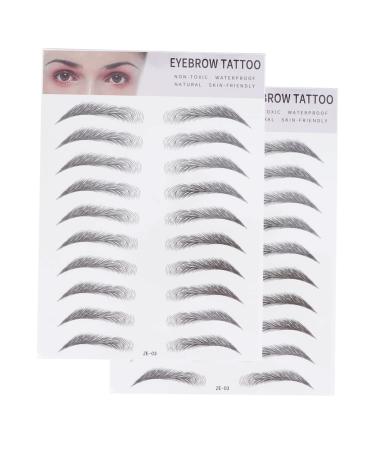 DOITOOL 2pcs 3d Eyebrow Stickers Makeup Eyes Brown Natural Simple Hair- Eyebrow Stencils 6d Make up The Lazy