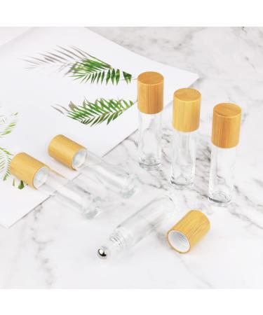 10ml Glass Roll On Bottles - 10 Pack Essential Oil & Perfume Roller Bottles with Stainless Steel Roller Ball & Bamboo Lids | International Shipping - Buy Online on GoSupps.com