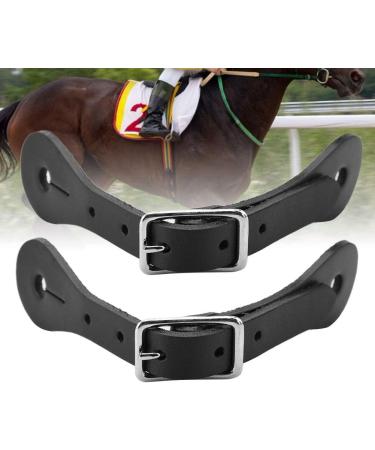 Zerodis Handmade Leather Equestrian Spur Straps - 1 Pair | Black Cowboy Outfit Boots - Buy Online on GoSupps.com