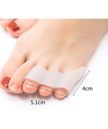Toe Separator Bunion Corrector for Women Men - Toe Straightener with 2 Loops - Restore Toes Shape - 2 Pairs White - Buy Online on GoSupps.com