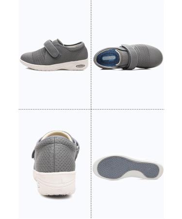 Buy Mens Diabetic Edema Boots - Adjustable Lightweight Slippers for Swollen Feet | Comfortable Walking Shoes for Grandparents | Size 7.5 Gris - Buy Online on GoSupps.com