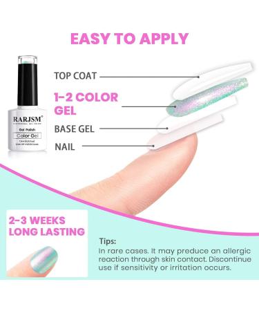 Mermaid Effect Pearl Glitter Gel Polish - Reflective Sparkle Shiny Clear Pastel Nail Gel - 7.5ml - UV/LED Lamp Cure - Nail Art Manicure - Buy Online on GoSupps.com