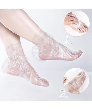 150pcs Clear Plastic Disposable Booties for Paraffin Wax Bath - Foot Covers for Spa Wax Treatment - Buy Online on GoSupps.com