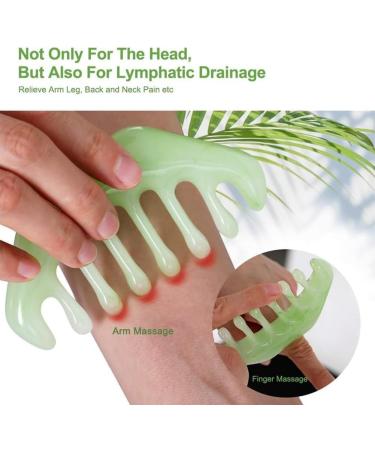 Suoumwa 2-Piece Handheld Head Massage Comb Set | Guasha Scalp Comb for Pain Relief | Portable & Ergonomic Design - Buy Online on GoSupps.com