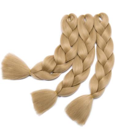 Jumbo Braiding Hair Extensions Colorful Synthetic Hair for DIY Crochet Box Braids Ombre 1Pc 24inch Ash Blonde - Buy Online on GoSupps.com