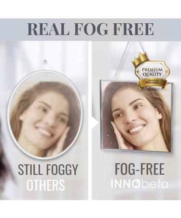 InnoBeta Fogless Shower Mirror for Shaving & Facial Cleansing - Anti-Fog, Shatterproof Glass, Easy to Use | Larger Size (6.7 x 6.7) | 2 Chains Included - Buy Online on GoSupps.com