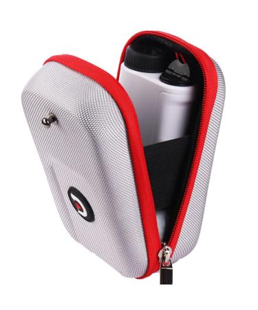 ACHIX Golf Rangefinder Hard Shell Case Compatible for Bushnell/Callaway/Tectectec Universal Laser Range Finder Carry Bag with Carabiner Belt Clip for Most Brands rangefinders Silver-Large Case