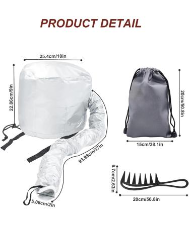 MISFUN Dry Hoods for Hair | Diffuser Cap & Bonnet Hair Dryer Attachment | Quick Drying & Styling with Comb & Storage Bag - Buy Online on GoSupps.com