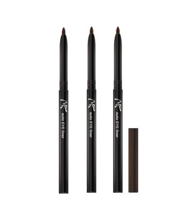 (3 Pack) NICKA K Auto Eye Pencil AA02 Dark Brown